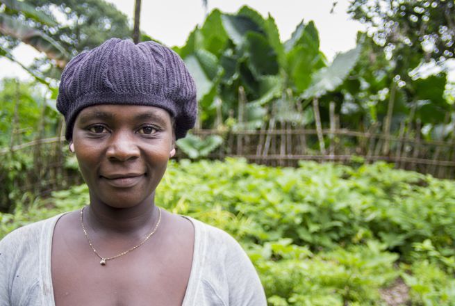 Liberian farmer on her plot of land